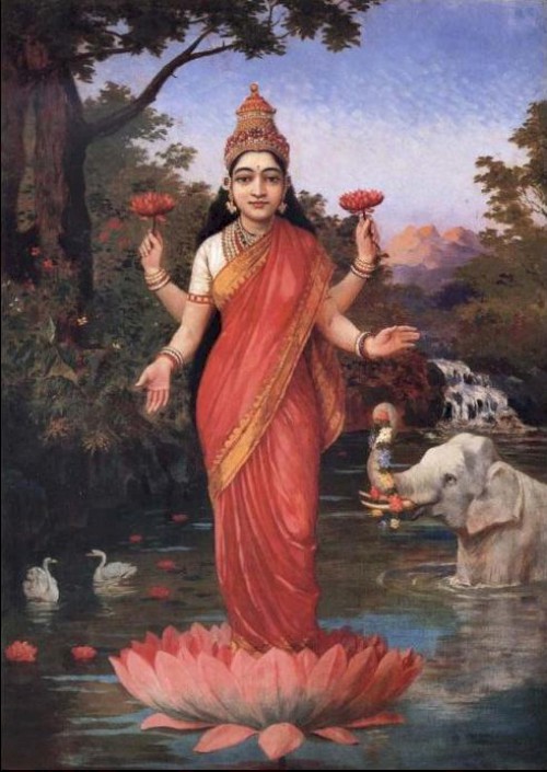 Ravi Varma-Lashmi From Wikimedia Commons